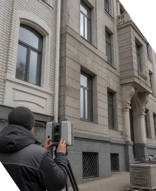 Лазерное сканирование фасадов зданий для обследования в Армавире